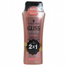 Gliss champú 2X250 ml. Fuerza y Resistencia con keratina