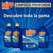 Wipp Express Limpieza Profunda (125+20lavados), detergente en polvo quitamanchas, detergente para lavadora  7.975K