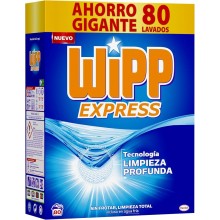 Wipp Express Limpieza Profunda 80 LAVADOS, detergente en polvo quitamanchas, 4KiLOS